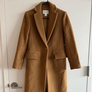 Club Monaco Camel Wool Blend Slim Tailored Coat XS